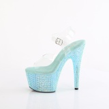 Azul 18 cm BEJEWELED-708RRS Zapatos altos pole dance strass plataforma