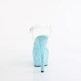 Azul 18 cm BEJEWELED-708RRS Zapatos altos pole dance strass plataforma