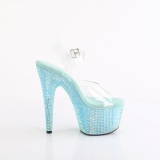 Azul 18 cm BEJEWELED-708RRS Zapatos altos pole dance strass plataforma