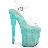 Azul 20 cm 808RRS Zapatos altos pole dance strass plataforma