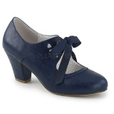 Azul 6,5 cm WIGGLE-32 retro vintage zapatos de saln maryjane tacn ancho