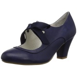 Azul 6,5 cm WIGGLE-32 retro vintage zapatos de saln maryjane tacn ancho