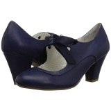 Azul 6,5 cm WIGGLE-32 retro vintage zapatos de saln maryjane tacn ancho