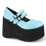 Azul Vegano 11,5 cm DemoniaCult KERA-08 zapatos de saln mary jane plataforma