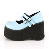 Azul Vegano 11,5 cm DemoniaCult KERA-08 zapatos de saln mary jane plataforma