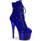 Azul strass botines pleaser con plataforma 18 cm ADORE-1020CHRS