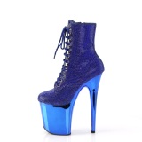 Azul strass botines pleaser con plataforma 20 cm FLAMINGO-1020CHRS