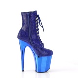 Azul strass botines pleaser con plataforma 20 cm FLAMINGO-1020CHRS