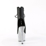 BEJ-1016-7 - 18 cm botines de tacn altos pleaser strass negro