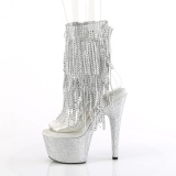 BEJ-1017RSF-7 - 18 cm botines de tacn altos pleaser strass transparentes