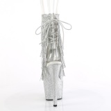 BEJ-1017RSF-7 - 18 cm botines de tacn altos pleaser strass transparentes