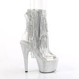 BEJ-1017RSF-7 - 18 cm botines de tacn altos pleaser strass transparentes