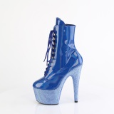 BEJ-1020-7 - 18 cm botines de tacn altos pleaser strass azul