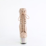 BEJ-1020-7 - 18 cm botines de tacn altos pleaser strass beige