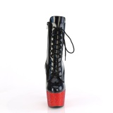 BEJ-1020-7 - 18 cm botines de tacn altos pleaser strass negro rojo