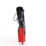 BEJ-1020-7 - 18 cm botines de tacn altos pleaser strass negro rojo