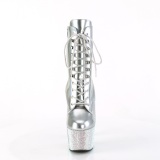 BEJ-1020-7 - 18 cm botines de tacn altos pleaser strass plata