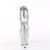 BEJ-1020-7 - 18 cm botines de tacn altos pleaser strass plata