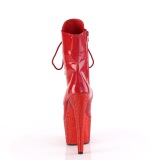 BEJ-1020-7 - 18 cm botines de tacn altos pleaser strass rojo