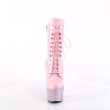 BEJ-1020-7 - 18 cm botines de tacn altos pleaser strass rosa