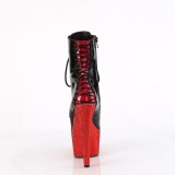 BEJ-1020FH-7 - 18 cm botines de tacn altos pleaser strass negro rojo