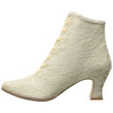 Beige 12 cm VICTORIAN-30 Botines de Cordones Altos Mujer