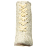 Beige 12 cm VICTORIAN-30 Botines de Cordones Altos Mujer