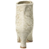 Beige 12 cm VICTORIAN-30 Botines de Cordones Altos Mujer