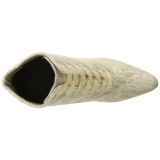 Beige 12 cm VICTORIAN-30 Botines de Cordones Altos Mujer