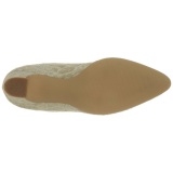 Beige 12 cm VICTORIAN-30 Botines de Cordones Altos Mujer