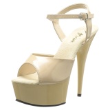 Beige 15 cm DELIGHT-609 tacn alto pleaser con plataforma