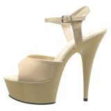 Beige 15 cm DELIGHT-609 tacn alto pleaser con plataforma