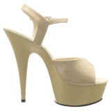 Beige 15 cm DELIGHT-609 tacn alto pleaser con plataforma