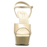 Beige 15 cm DELIGHT-609 tacn alto pleaser con plataforma