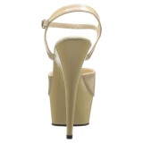 Beige 15 cm DELIGHT-609 tacn alto pleaser con plataforma