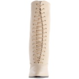 Beige 7 cm VICTORIAN-120 Botines de Cordones Altos Mujer