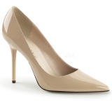 Beige Charol 10 cm CLASSIQUE-20 zapatos puntiagudos tacn de aguja