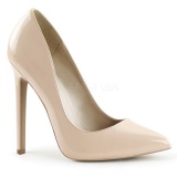 Beige Charol 13 cm SEXY-20 zapatos tacn de aguja puntiagudos