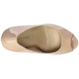 Beige Charol 13 cm SEXY-42 Zapato Saln Clasico para Mujer