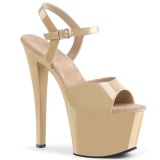 Beige Charol 18 cm Pleaser SKY-309 Tacn Alto Plataforma