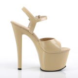 Beige Charol 18 cm Pleaser SKY-309 Tacn Alto Plataforma