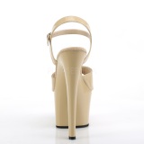 Beige Charol 18 cm Pleaser SKY-309 Tacn Alto Plataforma