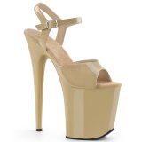 Beige Charol 20 cm Pleaser FLAMINGO-809 Tacn Alto Plataforma