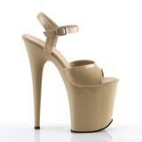 Beige Charol 20 cm Pleaser FLAMINGO-809 Tacn Alto Plataforma