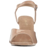 Beige Charol 8 cm BELLE-309 Sandalias Femininas Planos