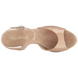 Beige Charol 8 cm BELLE-309 Sandalias Femininas Planos