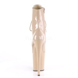 Beige Lacado 20 cm FLAMINGO-1020 Plataforma botines altos mujer