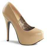 Beige Mate 14,5 cm Burlesque BORDELLO TEEZE-06 Plataforma Zapatos de Saln