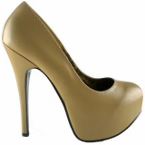 Beige Mate 14,5 cm Burlesque BORDELLO TEEZE-06 Plataforma Zapatos de Saln