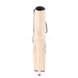 Beige Terciopelo 20 cm FLAMINGO-1020FS botines de pole dance